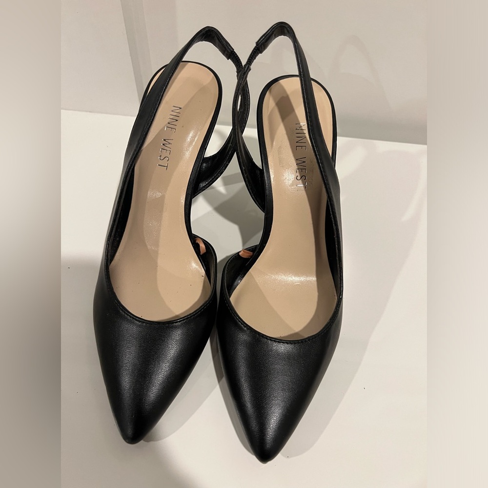 Nine West Black Slingback Heels